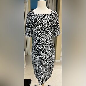 Talbots Black and White Animal Print Dress